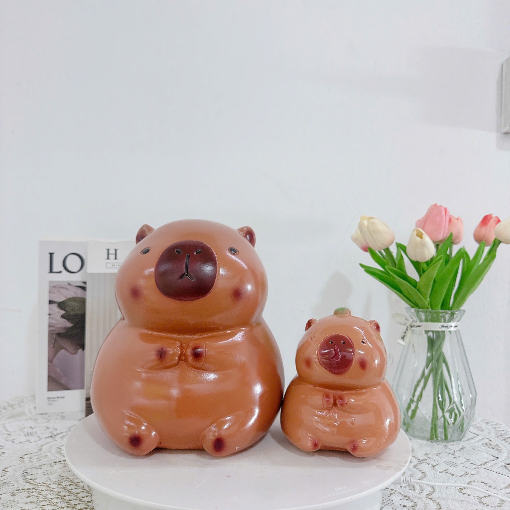 [MUA 1 TẶNG 1 NHỎ] Heo đất chuột Capybara hot trend, Heo đất tiết kiệm cute - XLĐ42