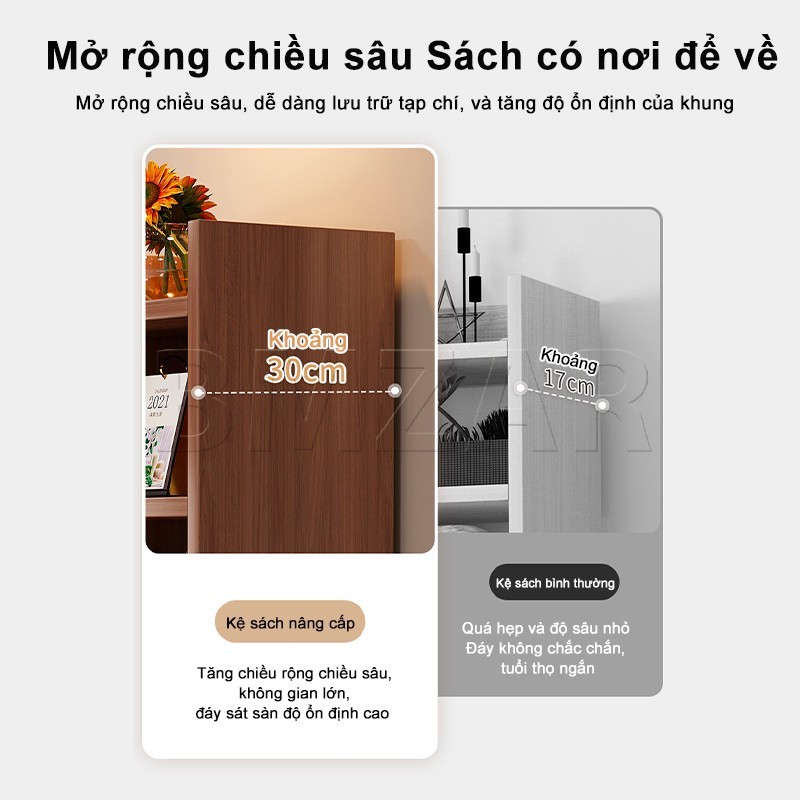 BMZAR kệ sách gỗ đa năng phòng ngủ khách tủ khe hẹp sách tổ ong đa năng đa tầng nhiều công dụng | BigBuy360 - bigbuy360.vn