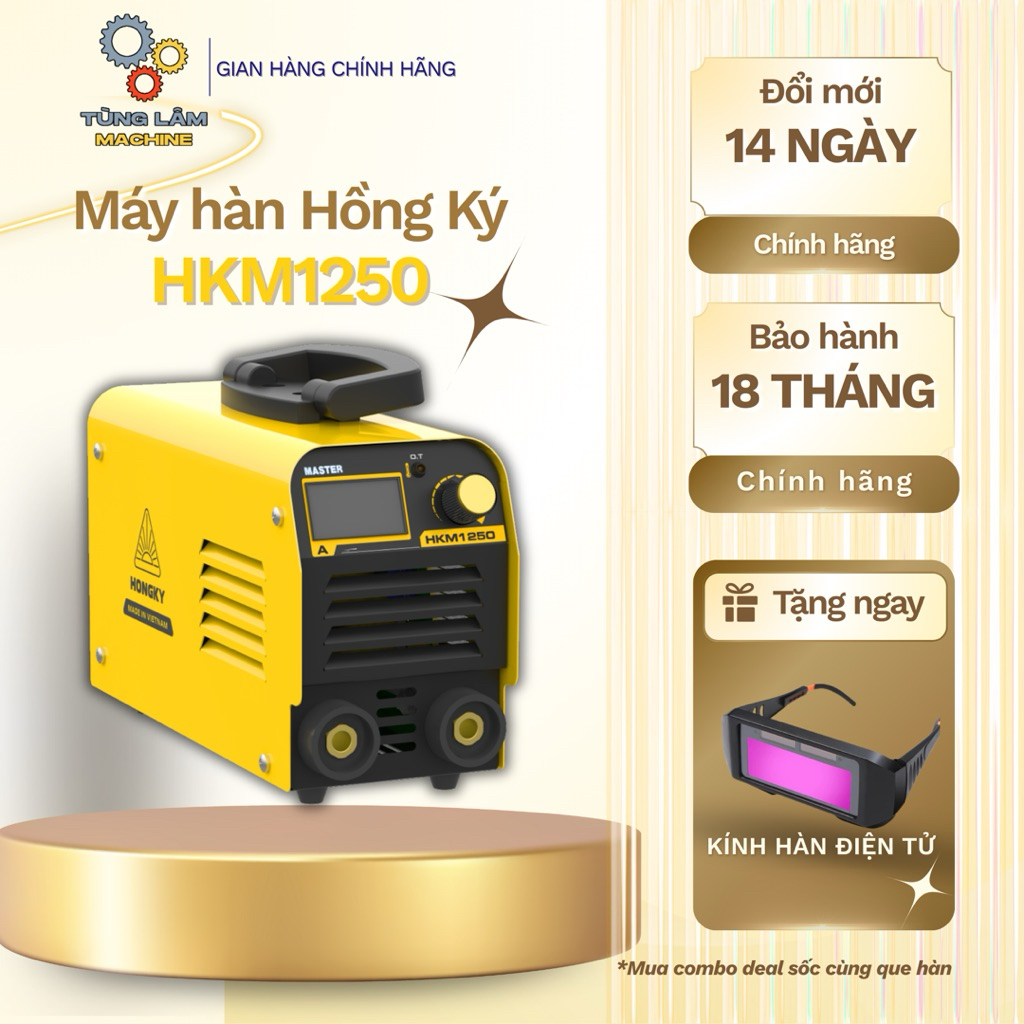 Phiên bản mới Chính Hãng Máy Hàn Que MINI Hồng Ký Master Mini 125A - HKM1250 TẶNG KÈM KÍNH HÀN