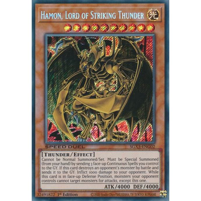 Thẻ Bài YuGiOh Mã SGX3-ENG02 - Hamon, Lord of Striking Thunder - Effect Monster - Secret Rare