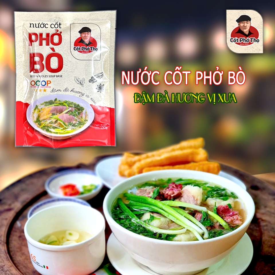 Combo 5 Gói Nước Cốt Phở Bò Cô Đặc - Cốt Phở Thọ Chuẩn Hương Vị Hà Thành gói 150g