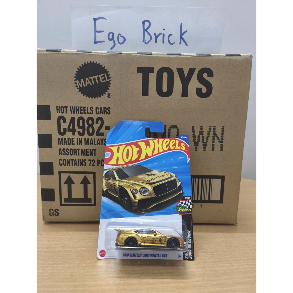 [HW] Xe mô hình Hot Wheels 2018 Bentley Continetal GT3 (gold) tỉ lệ 1:64