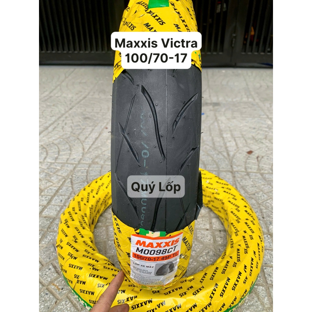 Vỏ lốp Maxxis Victra size 100/70-17 gắn cho sau Exciter 135 5 số. Vỏ không ruột(săm)
