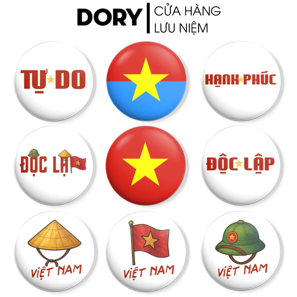 Huy Hiệu Việt Nam - Pin Cài Áo In Hình Việt Nam, Pin Cài Balo Trang Trí, Badge Huy Hiệu Decor Góc Họ