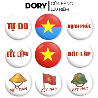  Huy Hiệu Việt Nam - Pin Cài Áo In Hình Việt Nam Pin Cài Balo Trang Trí Badge Huy Hiệu Decor Góc Học Tập 