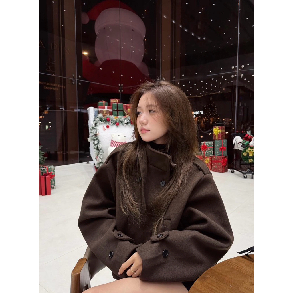 Áo Khoác Dạ”ZENI” 2 Lớp Dáng Ngắn Mix Đai Cổ 2 Hàng Cúc 3 Màu siêu xinh-Dành Cho Nữ | BigBuy360 - bigbuy360.vn