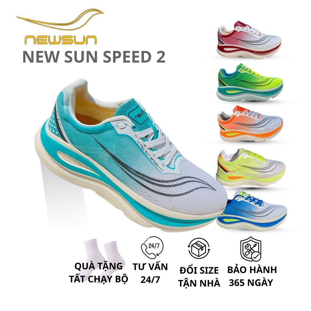 Giày Chạy Bộ Nam NewSun Speed – Êm Ái, Thoáng Khí, Đệm SCF EVA, Chống Mài Mòn, Bảo Hành 6 Tháng
