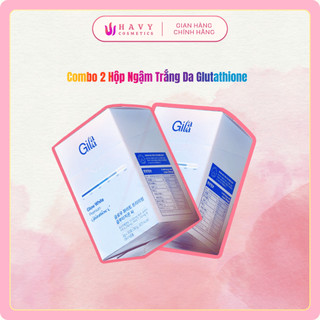  Combo 2 Hộp Thực phẩm bổ sung Gilaa Glow White Premium Glutathione C  3g x60 gói  - Ngậm Dưới Lưỡi 