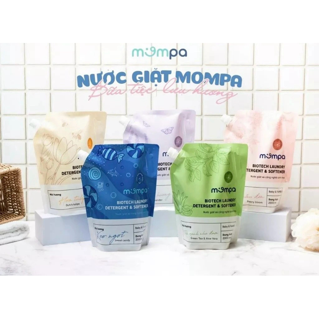 Combo 2 Nước giặt Mompa, túi 2 lít