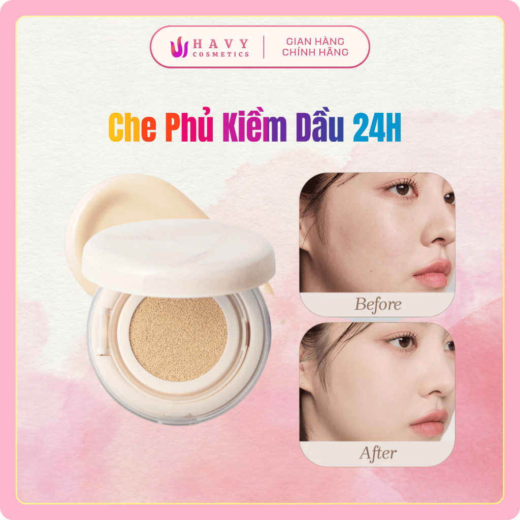 Phấn nước kiềm dầu 24h mude Cushion Soft Silky Fit All Day (15g)