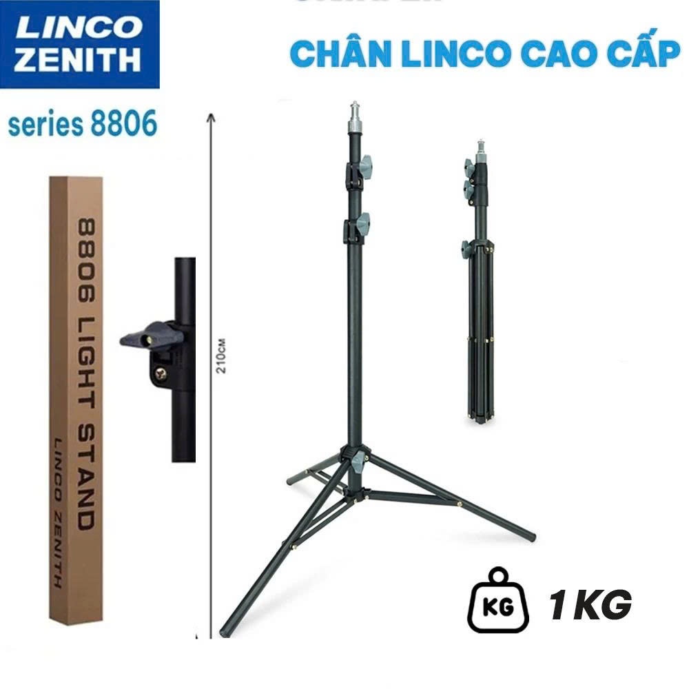 Chân Đèn, Chân Máy Ảnh Linco Zenith 8806 Cao 2m1 Hàng Chuẩn Cao Cấp Chắc Chắn