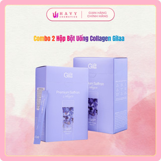  Combo 2 Hộp bột uống Collagen Cao Cấp Kết Hợp Saffron - Gilaa Premium Saffron Collagen  2x60 gói  
