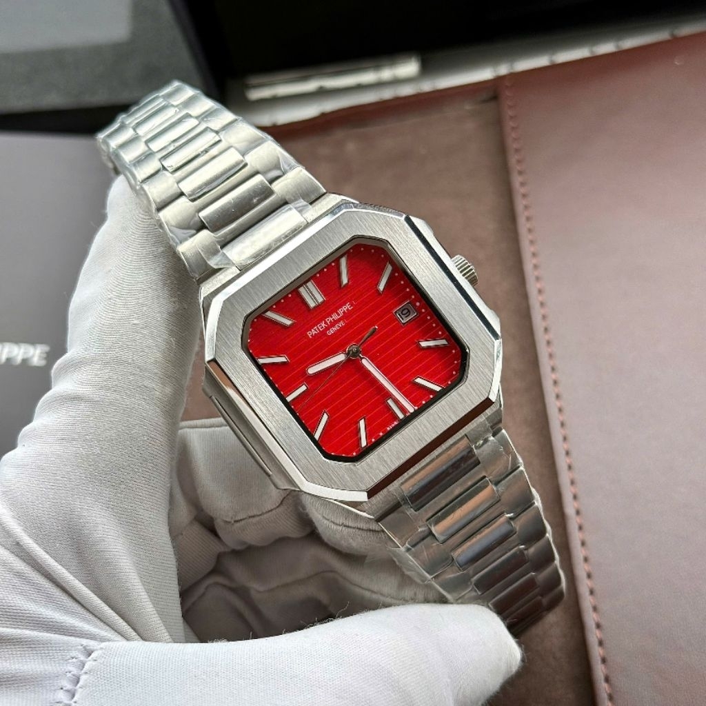 Đồng Hồ Nam Patek phiIipe 5821/1A Mặt Đỏ- Size 43mm x 10mm- Máy cơ ( Auto Matic )Mời ae, BH chính hã