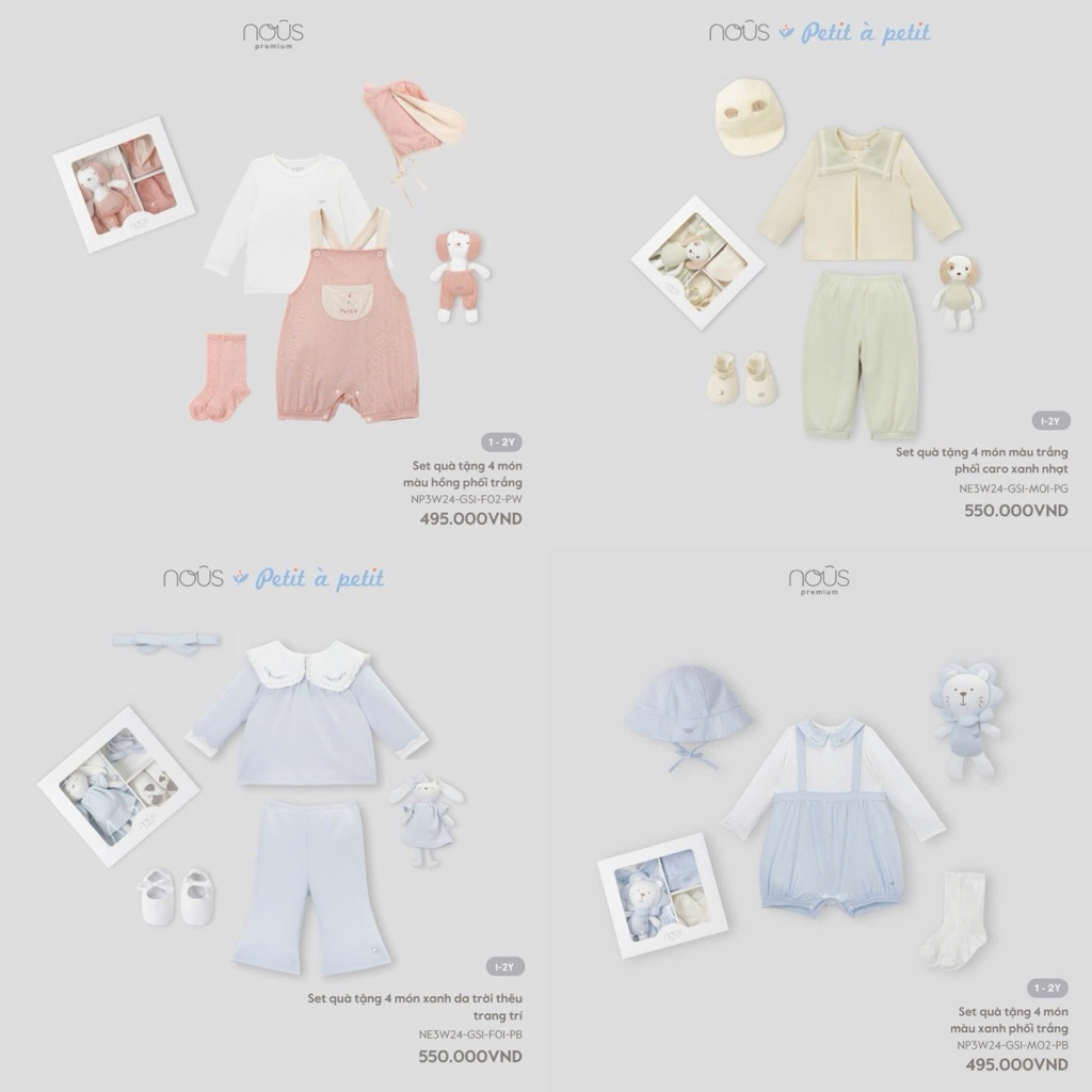 NOUS Set quà tặng 4 món cho bé từ 1-2 tuổi