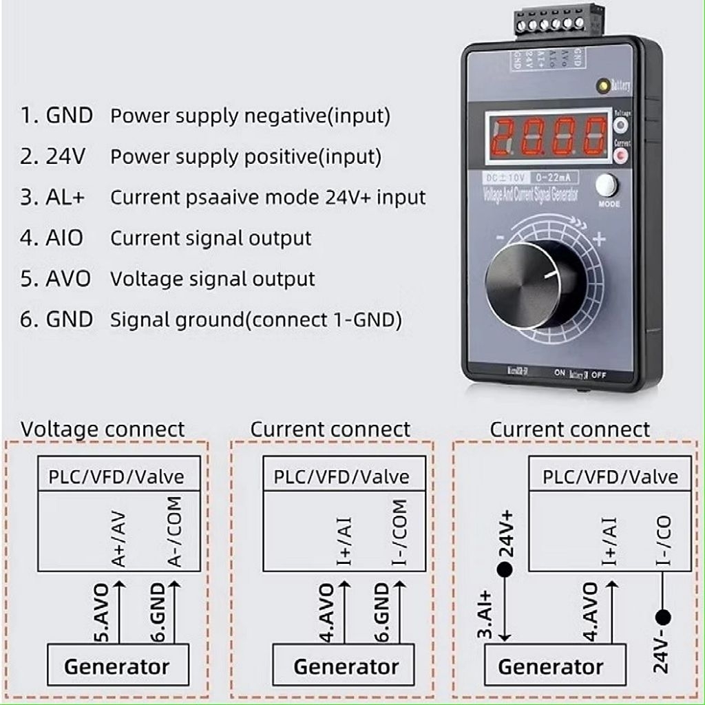 Bộ phát tín hiệu Analog QH-VISG-ED  0-20mA, 0-10v, Dùng pin hoặc nguồn 24V
