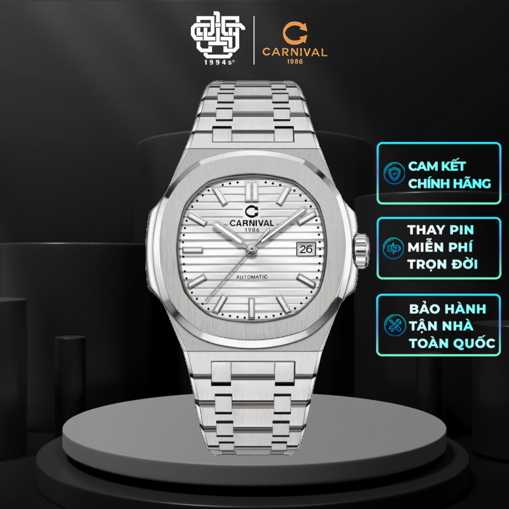 Đồng Hồ Nam CARNIVAL 8108G1-VT-T Automatic Thanh Lịch Hàng Chính Hãng