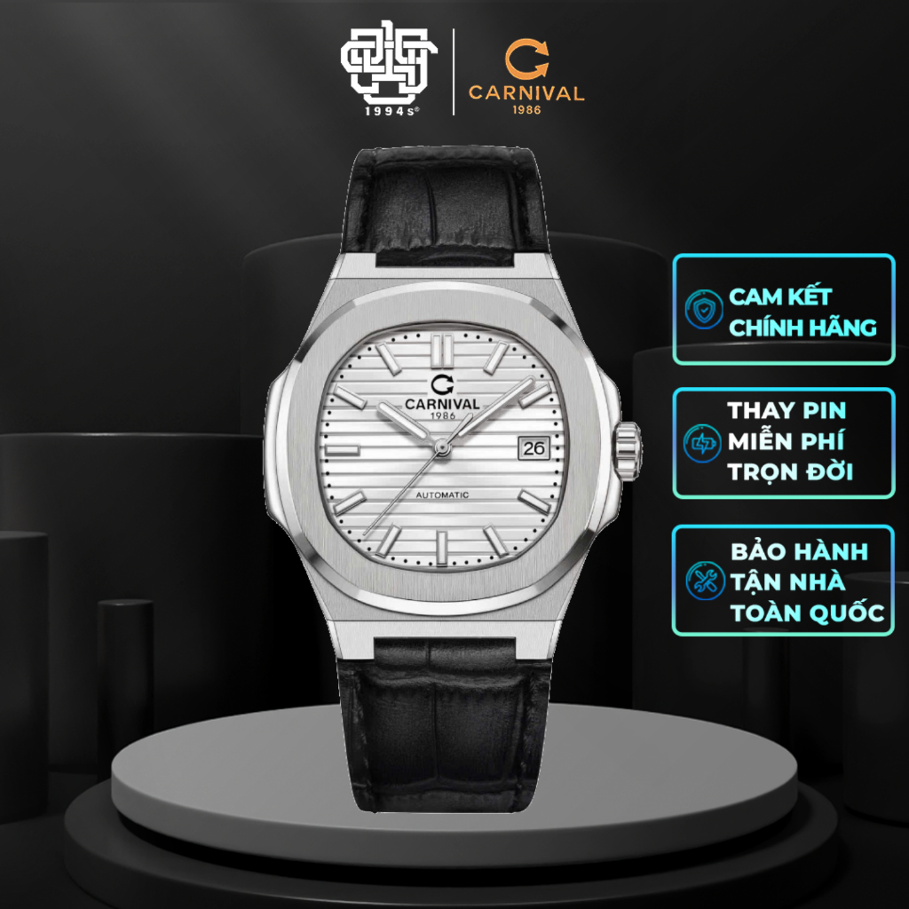 Đồng Hồ Nam CARNIVAL 8108G1-VT-DD-T Automatic Thanh Lịch Hàng Chính Hãng