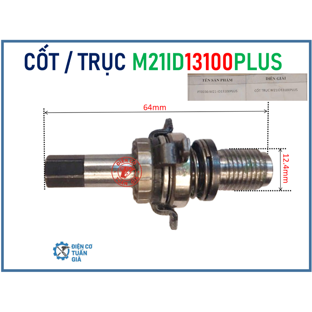 dekton 13100 -CỐT TRỤC KHOAN DEKTON MÃ M21ID13100PLUS, ivk