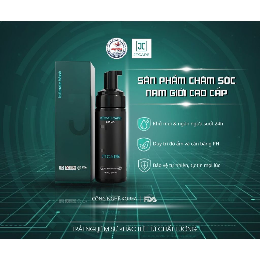 JTCare - Dung Dịch Vệ Sinh Nam Giới Khử Mùi & Ngăn Khuẩn, Dưỡng Ẩm Vùng Kín