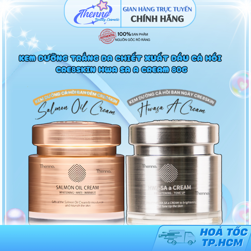 Kem Dưỡng Trắng Da Chiết Xuất Dầu Cá Hồi Cre8skin Hwa Sa A Cream 80g