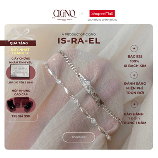  |BẠC 925| Vòng tay đôi bạc Israel CIGNO - BST Israel  Kèm hộp nhung cổ điển  