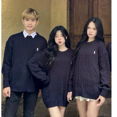 Áo Len Thêu Ngựa CỔ TRÒN Chất Len Dệt Kim Vặn Thừng Hàng Đẹp Dễ Phối Đồ Chuẩn Form Phong Cách Boy Phố