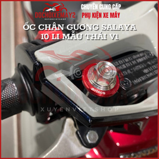  Ốc chân gương salaya inox 304 mẫu thái V1 ốc chân kính xe máy kèm long đen kitaco cho mọi loại xe ! 