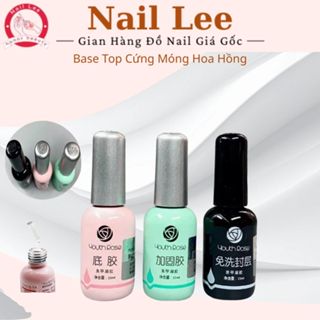 Base Top Cứng Móng Hoa Hồng CHÍNH HÃNG , bộ liên kết sơn gel móng NAIL LEE