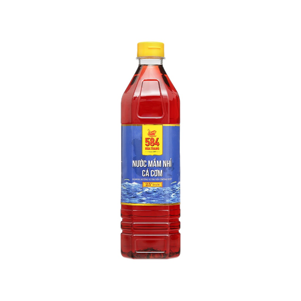 Nước mắm nhỉ cá cơm 584 Nha Trang 25 độ đạm chai 1 lít