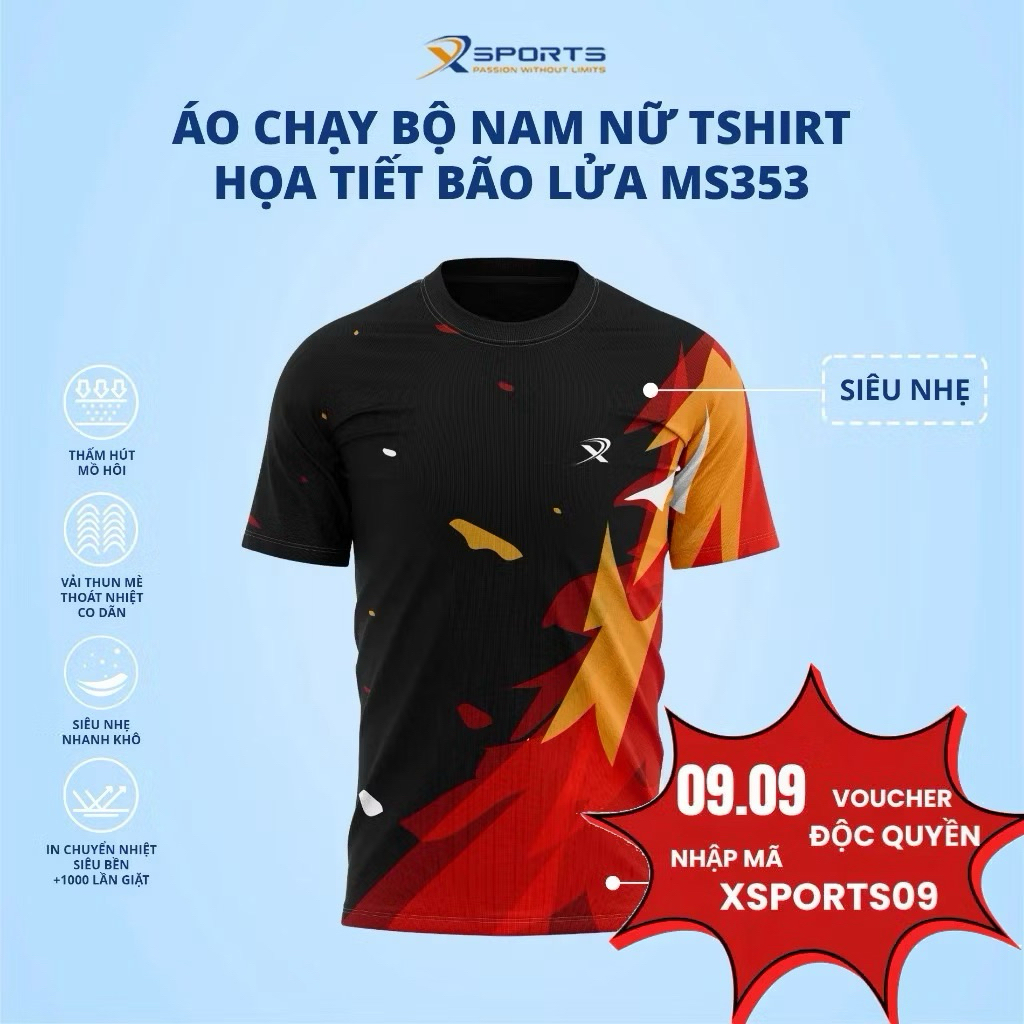 ÁO TSHIRT CHẠY BỘ NAM NỮ MS353 XSPORTS VIỆT NAM