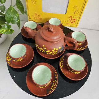 Bộ ấm chén trà đất nung Bát Tràng siêu đẹp