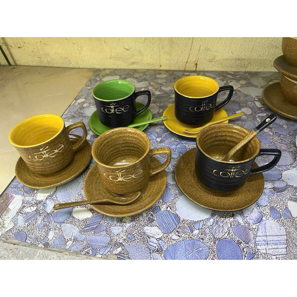 Bộ cốc cà phê gốm Bát Tràng Family Mart