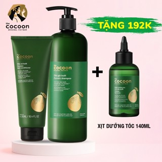 🌿 Bộ Dầu Gội Đầu + Dầu xả + Xịt Dưỡng Tóc Từ Tinh Dầu Bưởi Cocoon Chính hãng giúp giảm gãy rụng tóc 