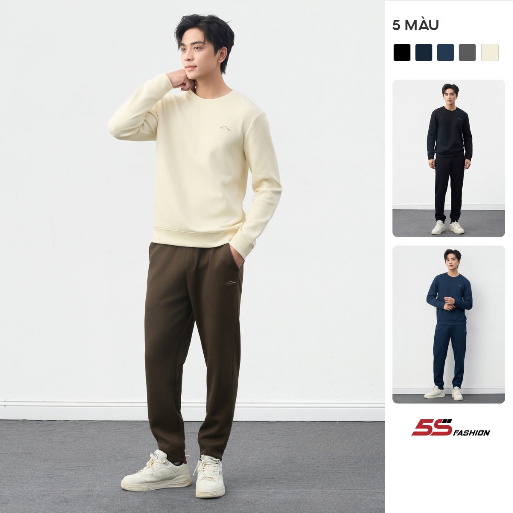 Quần Áo Nỉ Nam 5S FASHION Thêu Tinh Tế, Thiết Kế Basic Dễ Mặc 01-MBNI25013