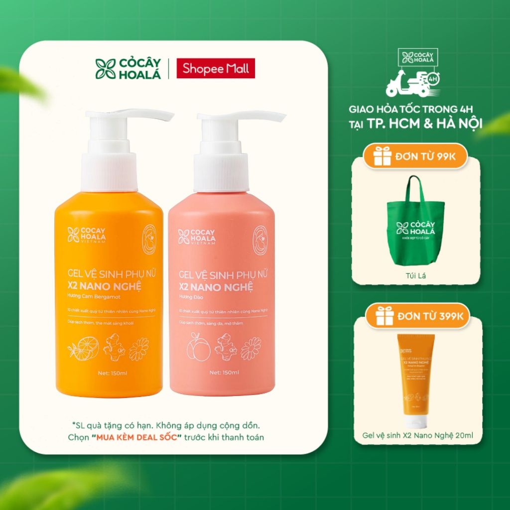 [HỎA TỐC] Dung Dịch Vệ Sinh Cỏ Cây Hoa Lá Gel x2 Nano Nghệ Làm Sạch Dịu Nhẹ 150ml