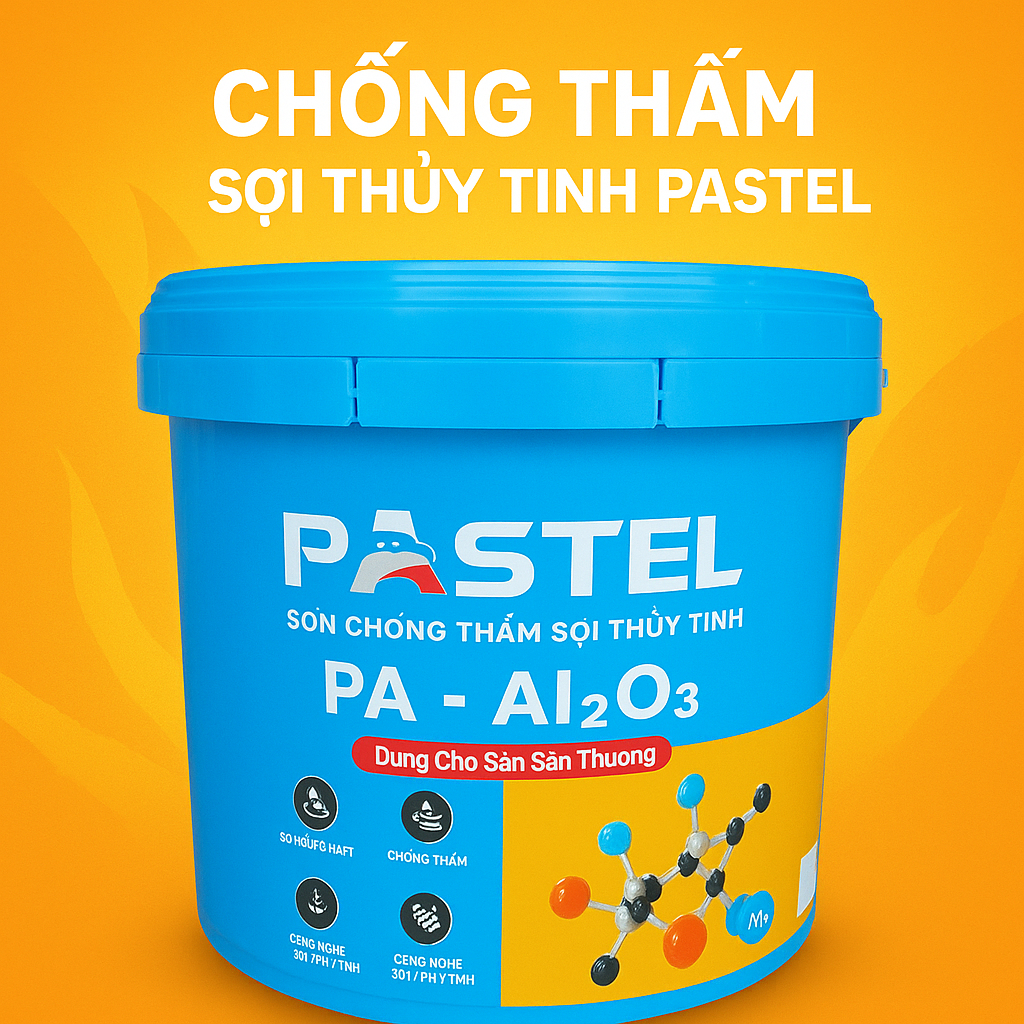Sơn Chống Thấm Sàn Mái PASTEL PA-Al2O3 – Công Nghệ Sợi Thủy Tinh – Chống Nước, Chống Nứt