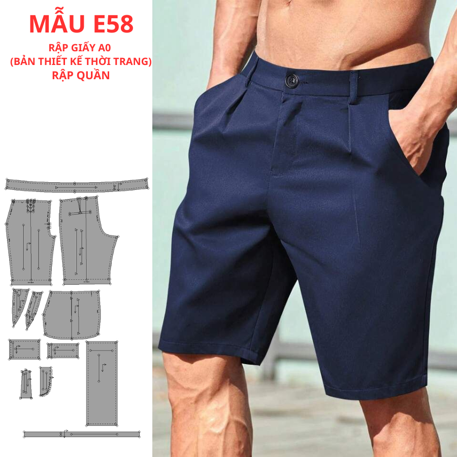 RẬP GIẤY A0 CHO THỢ MAY-QUẦN ĐÙI NAM MÃ E58