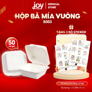  Sỉ 50 hộp bã mía vuông Gracz đựng bánh kem bánh bento hamburger hàng Thái chất lượng B003 