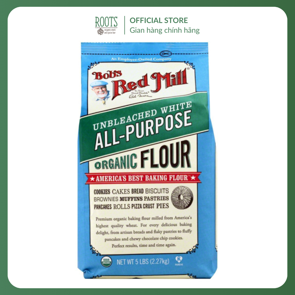 (Ship hỏa tốc) BOB'S RED MILL - Bột Mì Đa Dụng Hữu Cơ Không Tẩy Trắng, Unbleached White All-Purpose 