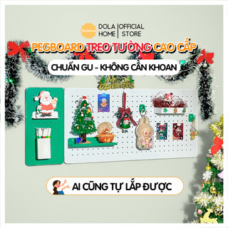  Bảng lỗ Pegboard Dola Home kim loại cao cấp treo tường không khoan. Bảng lỗ treo trang trí decor nhà cửa góc làm việc 