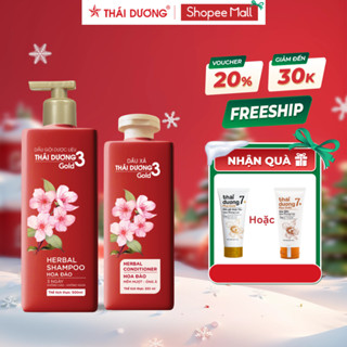   Live Mua 1 tặng 1  Dầu gội Thái Dương 3 Gold Hoa Đào 500ml   Dầu xả 333ml tặng tube Thái Dương 7 Plus Gold 50g 