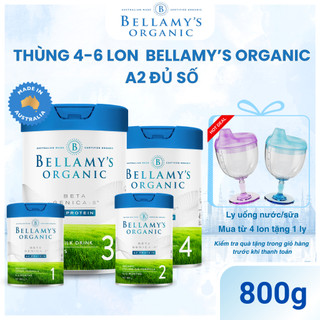  Thùng 4,6 lon sữa Bellamy's organic  A2 800g - Hỗ trợ phát triển toàn diện cho bé - Hỗ trợ tăng cân - BELLAMY'S ORGANIC 
