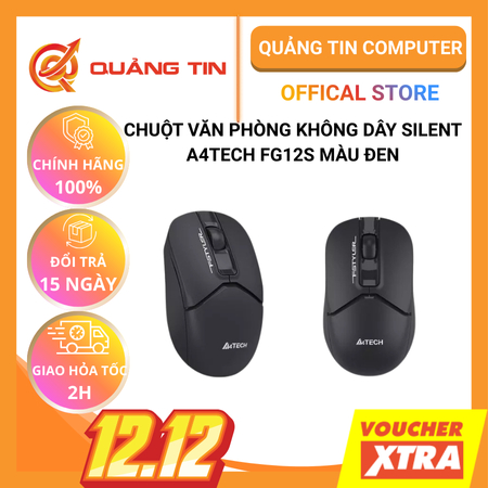 Chuột văn phòng không dây Silent A4Tech FG12S màu Đen