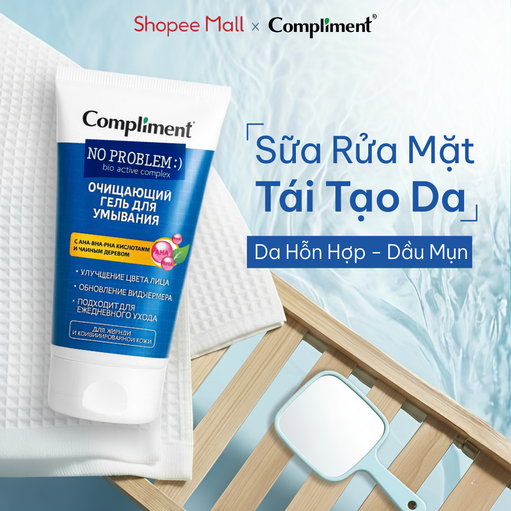Sữa Rửa Mặt Sạch Sâu Compliment Cho Da Dầu Mụn - Kiềm Dầu, Tái Tạo Da, Dịu Nhẹ 200ml