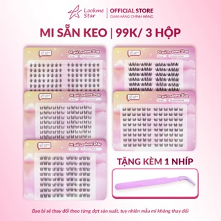   99k  3 Hộp  Lông Mi Giả sẵn keo Lookme Star  tặng 1 nhíp  đơn từ 3 hộp mi  Mi Cong C Hộp 16 cặp mi hàng Việt Nam 