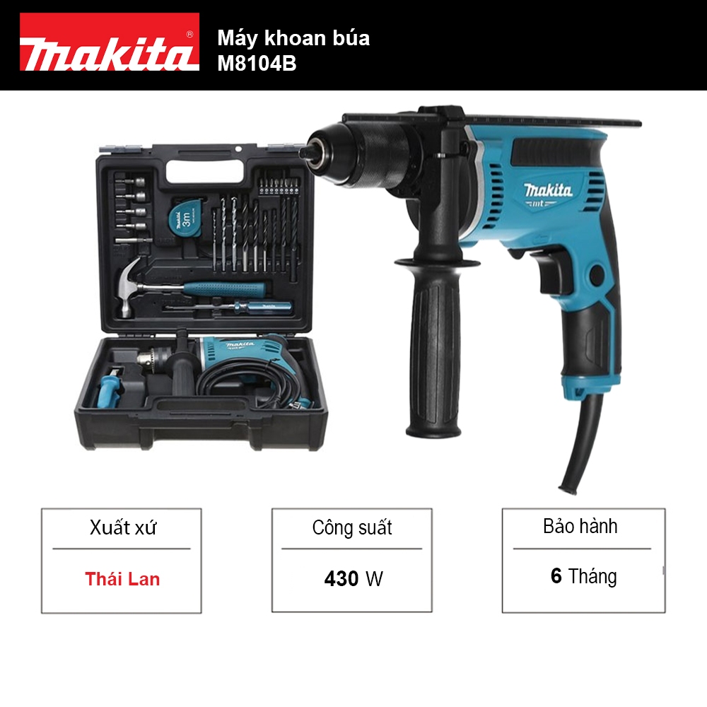 Máy khoan búa Makita M8104B Xuất xứ Thái Lan (Công suất: 430W) | Makita Việt Nam
