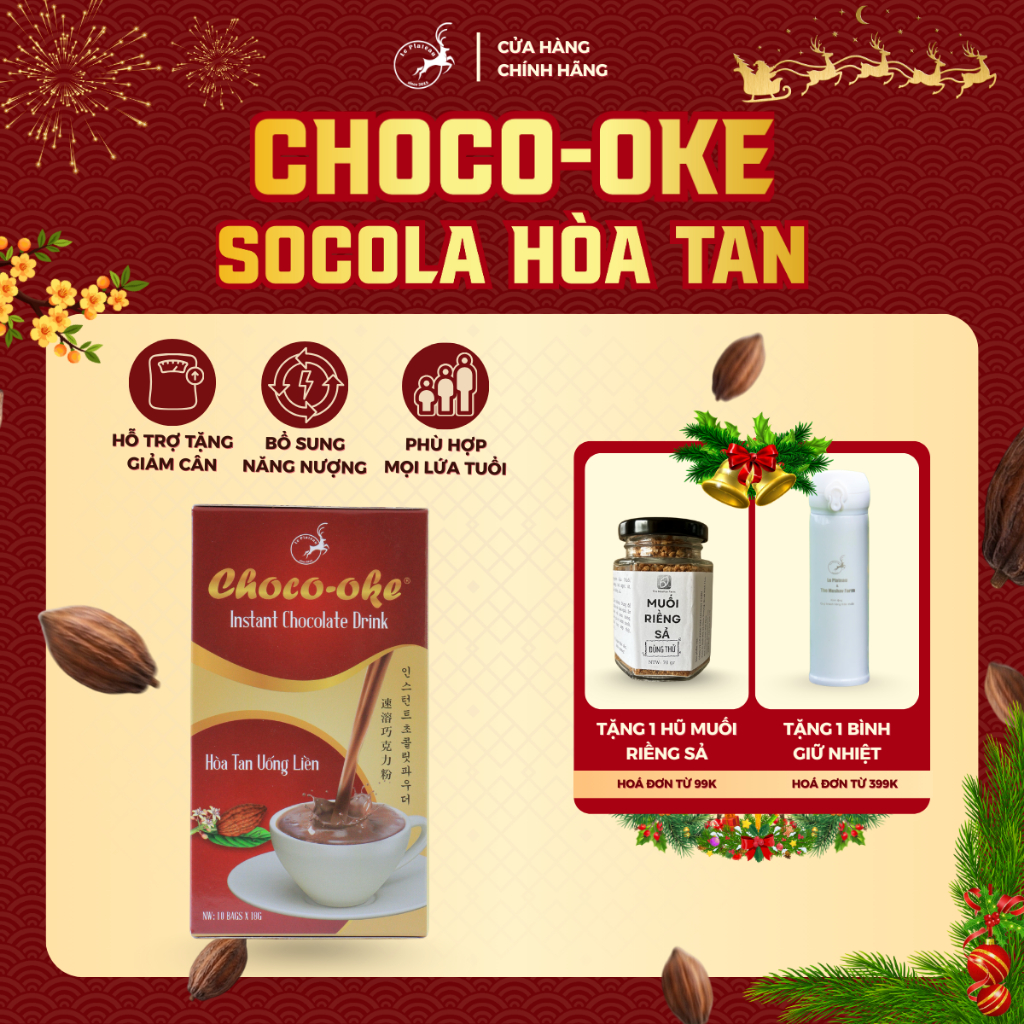 Socola Hòa Tan Uống Liền CHOCO-OKE, Socola Hòa Tan Đặc Biệt Thơm Ngon Tiện Lợi, Le Plateau Coffee