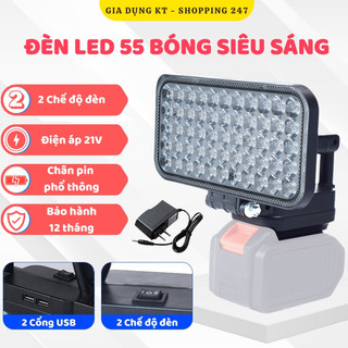  Đèn Led 35 55 Bóng Siêu Sáng Sử Dụng Chân Pin Phổ Thông MAKITA Có 2 Chế Độ Sáng Có 2 Cổng Sạc USB Tay Cầm Tiện Dụng 