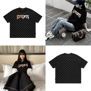  Áo Thun Nhà Lì Chấm Bi Hình Thêu Dạ Cao cấp Form Semi Oversize  Newtag bọc  