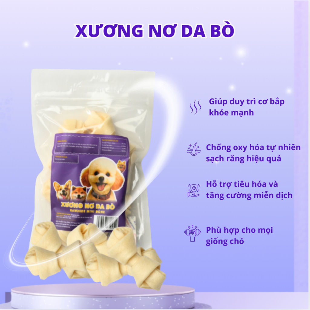 Xương Nơ Da Bò Cho Chó Mèo – Quà Thưởng Huấn Luyện Gặm Sạch Răng MasterCare